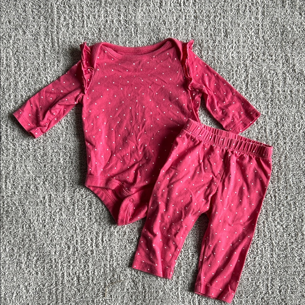 GAP Pink Baby Set with Dotted Pattern